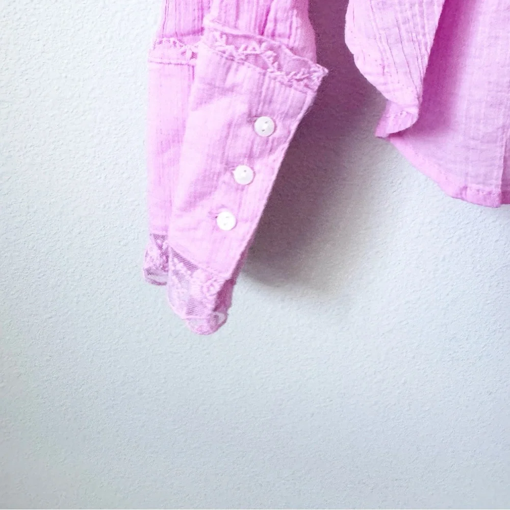 Free People Clemence Button Down in Pink - Picture 11 of 15